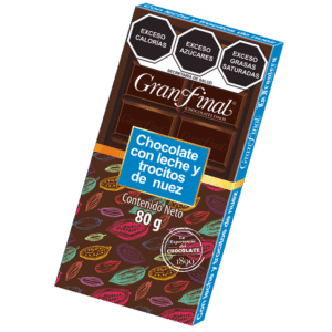 Chocolate con leche y trocitos de nuez 80 gr. Gran Final